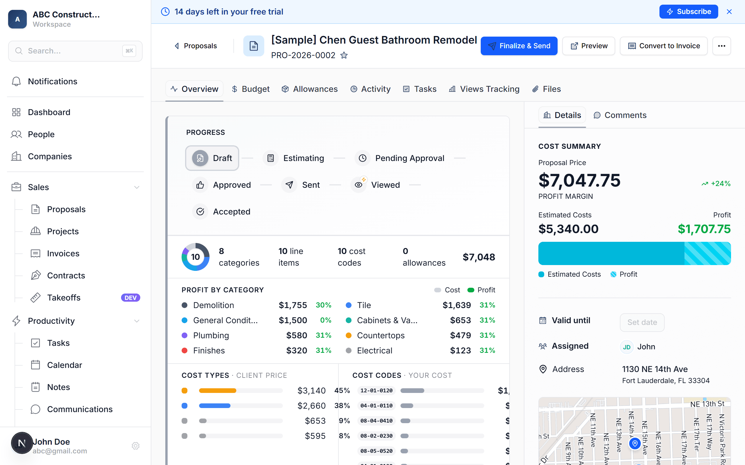 Proposal detail page